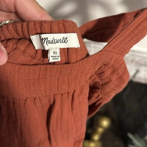 Madewell Tie shoulder jumpsuit in rust color size Xs - Picture 2 of 2